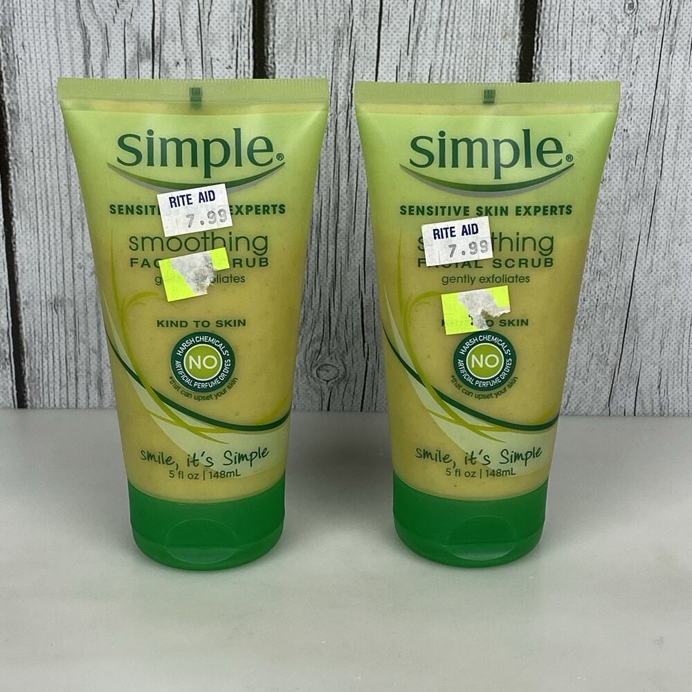Simple Facial Scrub Smoothing Gently Exfoliates x2 5 Fl Oz.